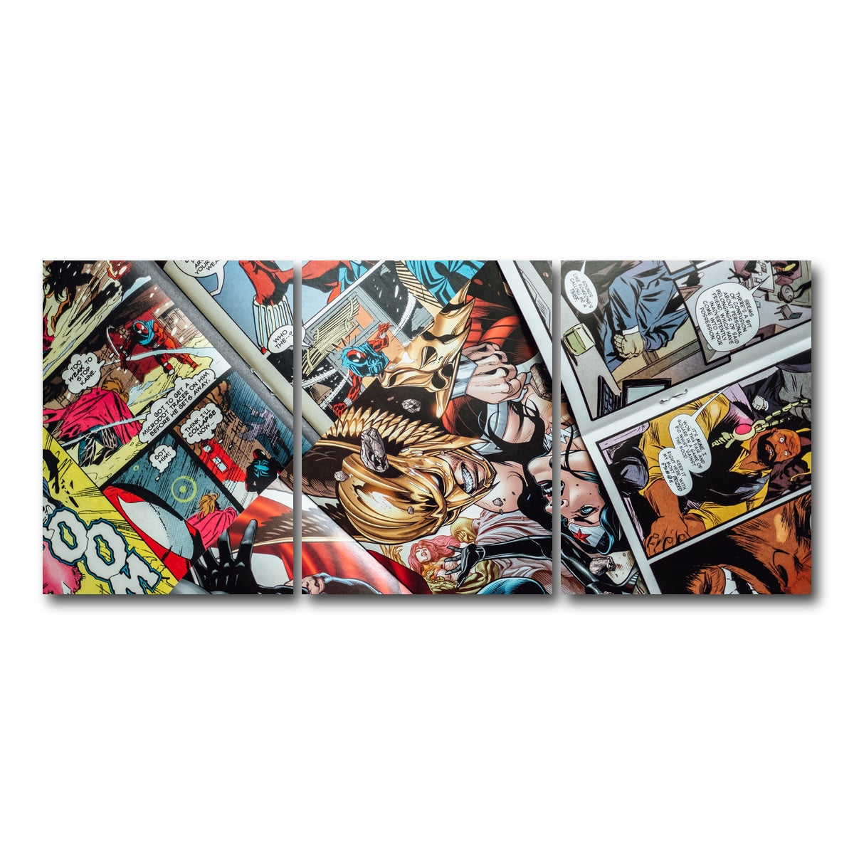 AUTO-MOCKUP WHITE | Open comic book pages | 3 Piece | Gallery Wrap Canvas | group=18x24