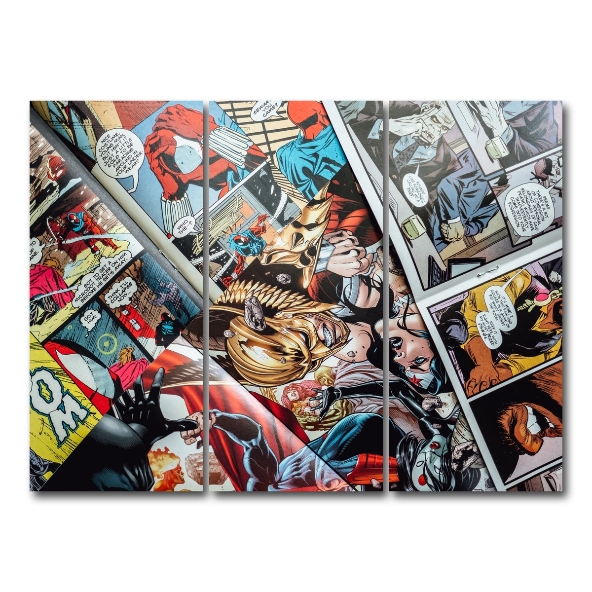 AUTO-MOCKUP WHITE | Open comic book pages | 3 Piece | Gallery Wrap Canvas | group=8x18
