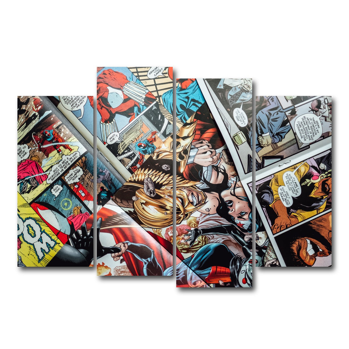 AUTO-MOCKUP WHITE | Open comic book pages | 4 Piece | Gallery Wrap Canvas | group=4_normal