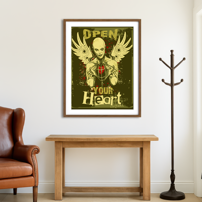 AUTO-MOCKUP ROOM | Open Your Heart Wall Art