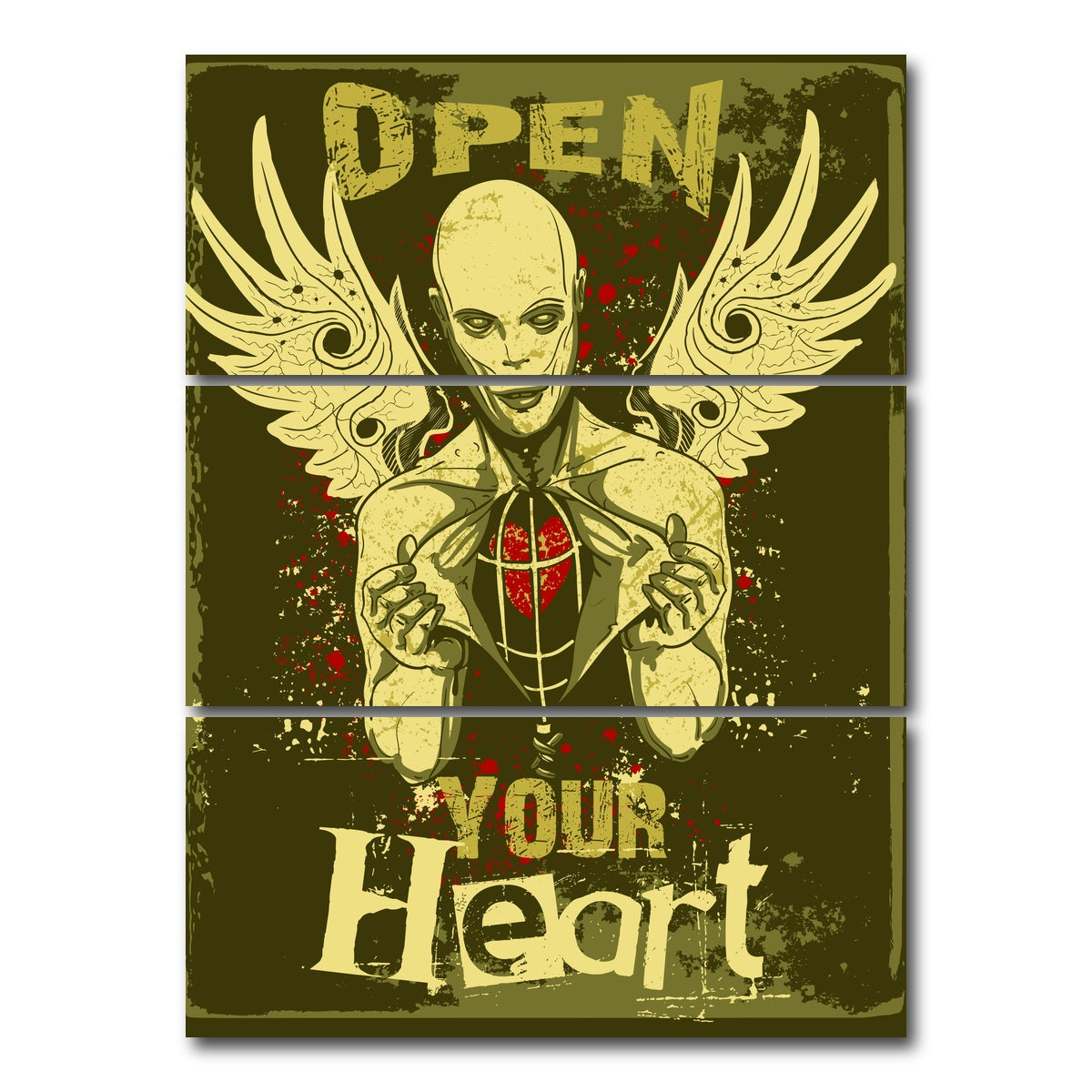 AUTO-MOCKUP WHITE | Open your heart | 3 Piece | Gallery Wrap Canvas | group=8x18_stacked