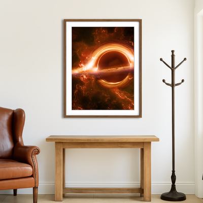 AUTO-MOCKUP ROOM | Orange Black Hole Wall Art