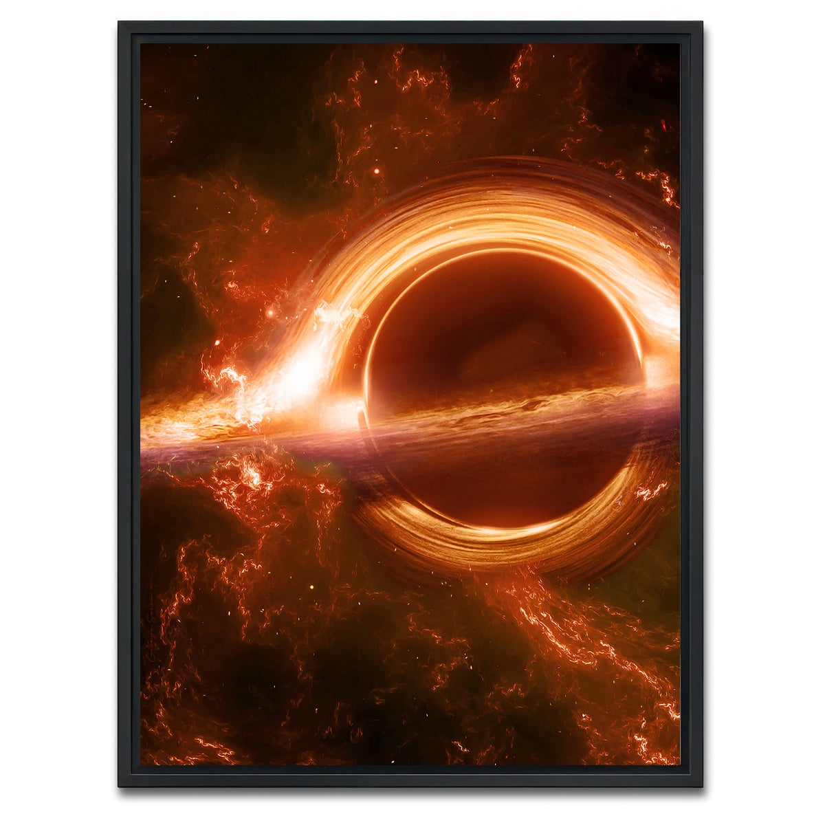 AUTO-MOCKUP WHITE | Orange Black Hole | 1 Piece | Black Framed Canvas | group=3x4