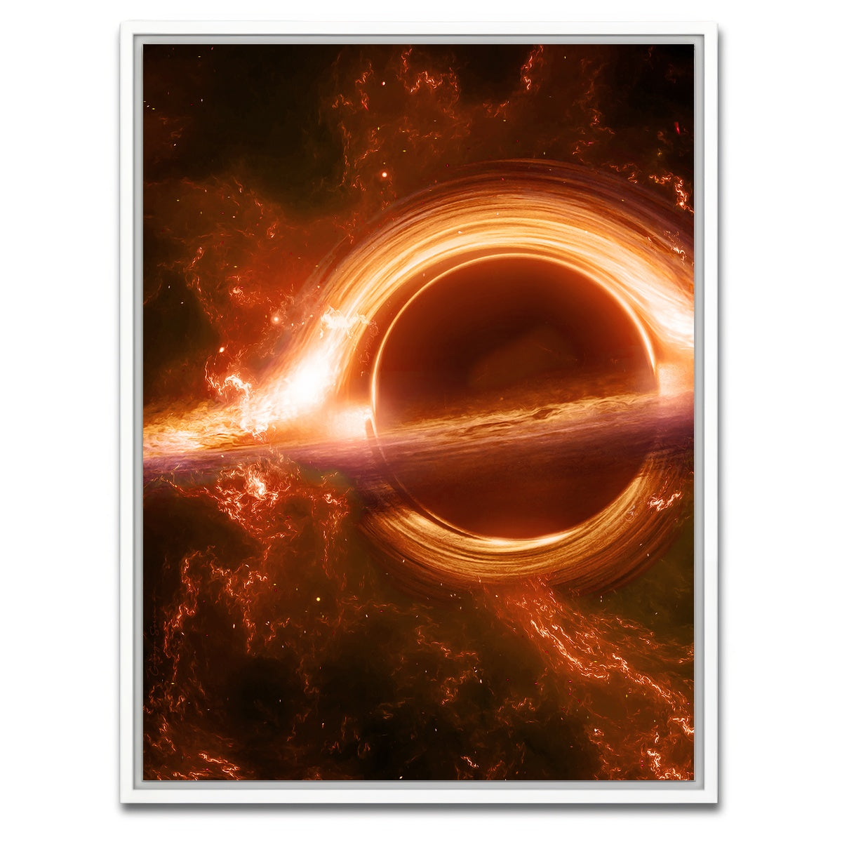 AUTO-MOCKUP WHITE | Orange Black Hole | 1 Piece | White Framed Canvas | group=3x4