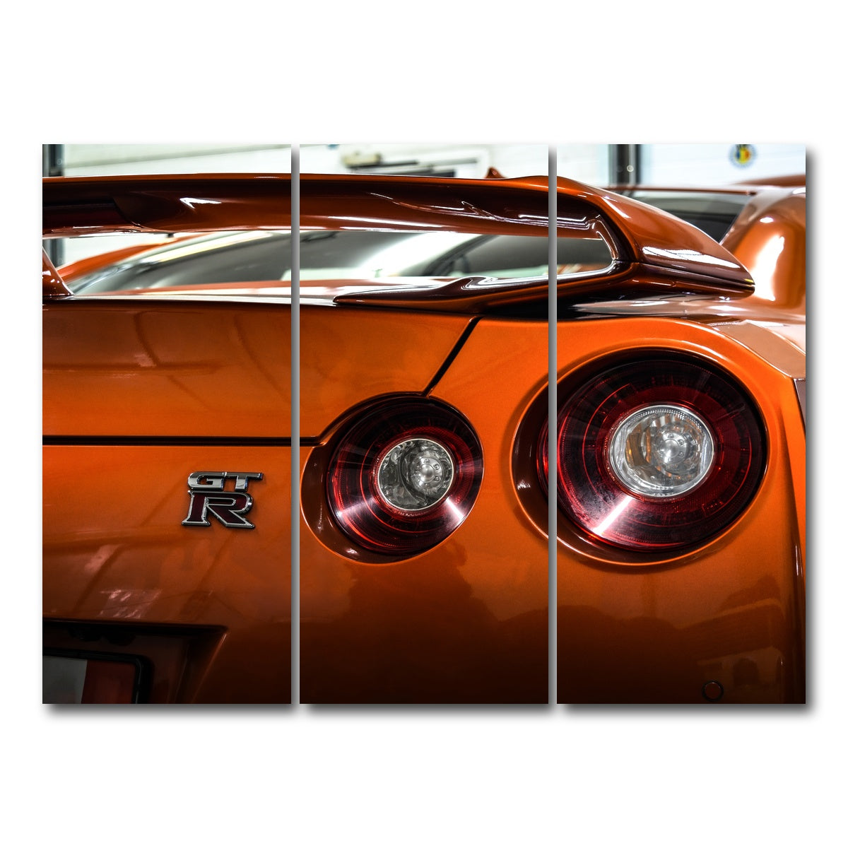 AUTO-MOCKUP WHITE | Orange Nissan GTR 3 | 3 Piece | Gallery Wrap Canvas | group=8x18
