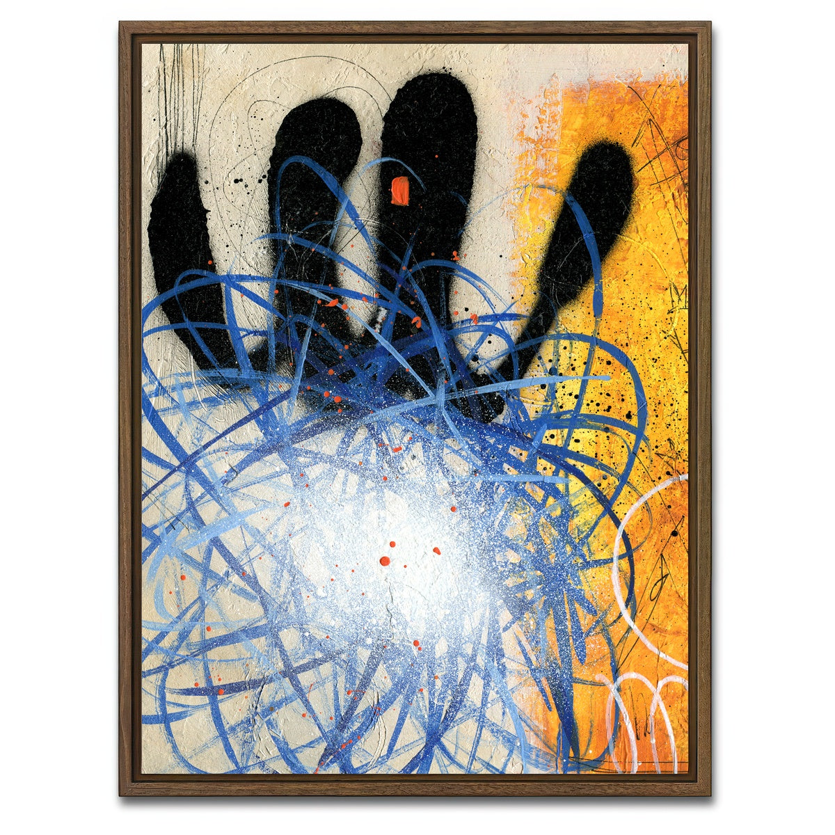 AUTO-MOCKUP WHITE | Orange | 1 Piece | Walnut Framed Canvas | group=3x4