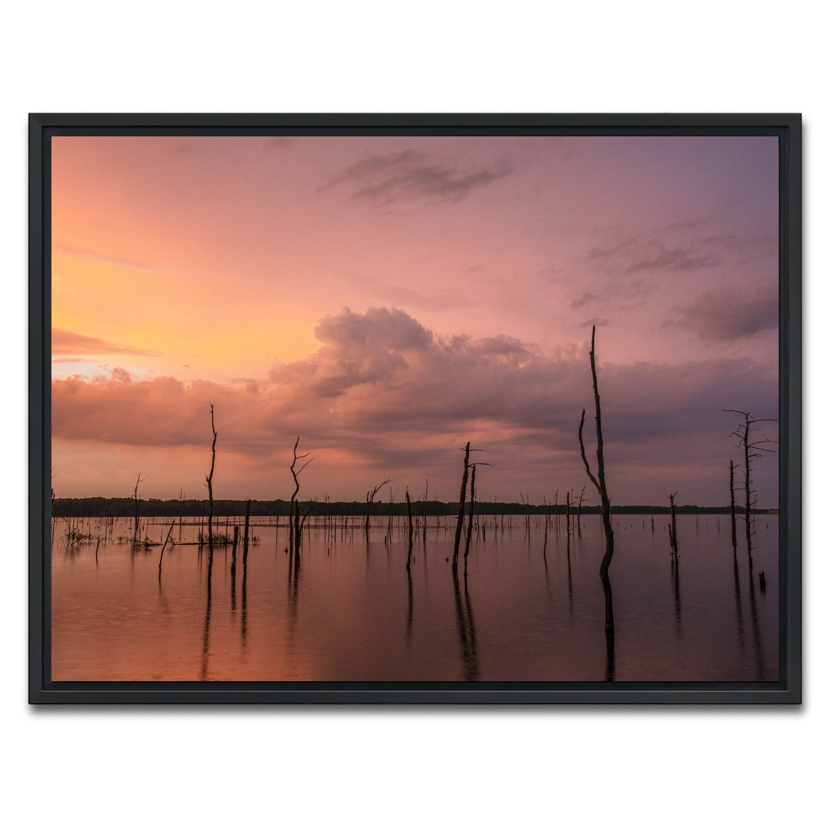 AUTO-MOCKUP WHITE | Orange on the Lake | 1 Piece | Black Framed Canvas | group=4x3