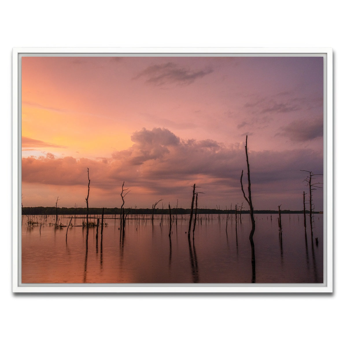 AUTO-MOCKUP WHITE | Orange on the Lake | 1 Piece | White Framed Canvas | group=4x3
