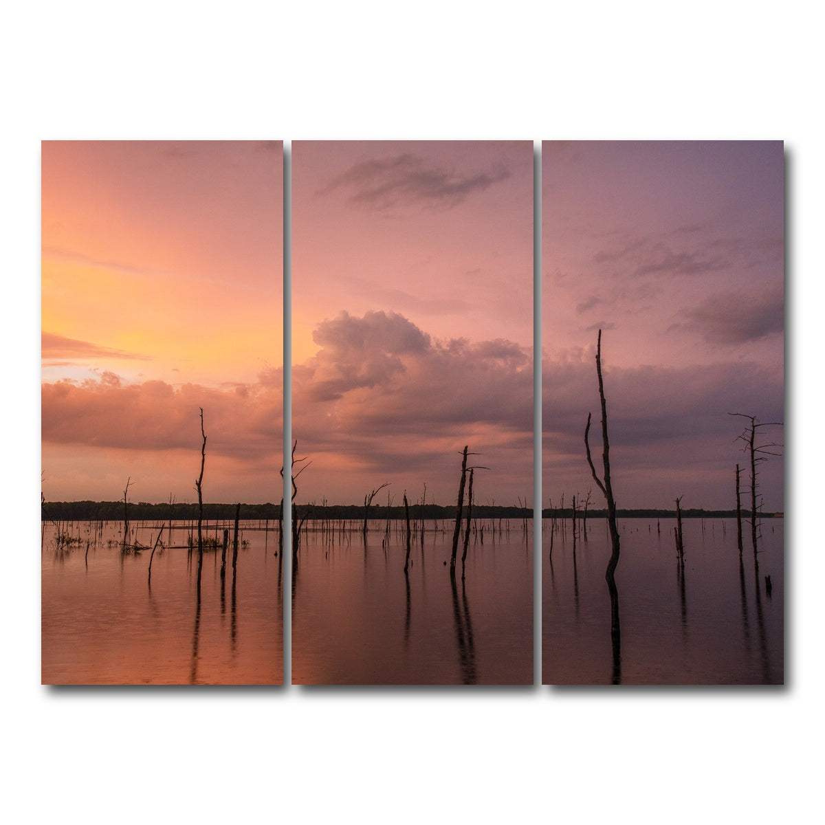 AUTO-MOCKUP WHITE | Orange on the Lake | 3 Piece | Gallery Wrap Canvas | group=8x18