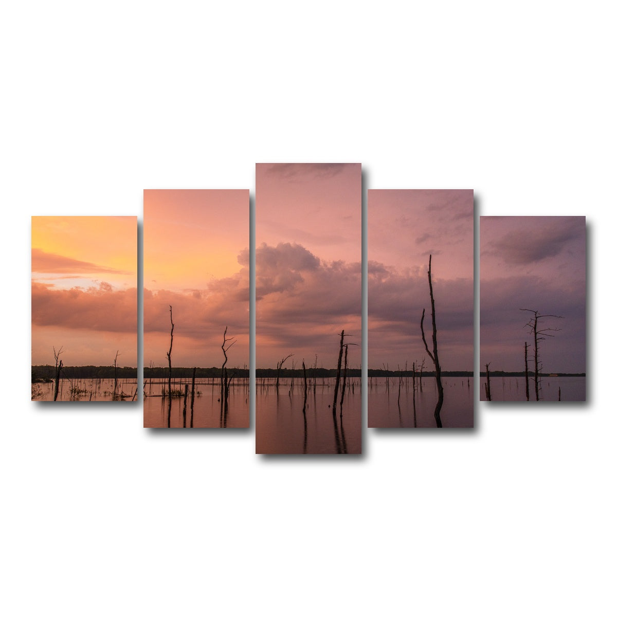 AUTO-MOCKUP WHITE | Orange on the Lake | 5 Piece | Gallery Wrap Canvas | group=5_normal