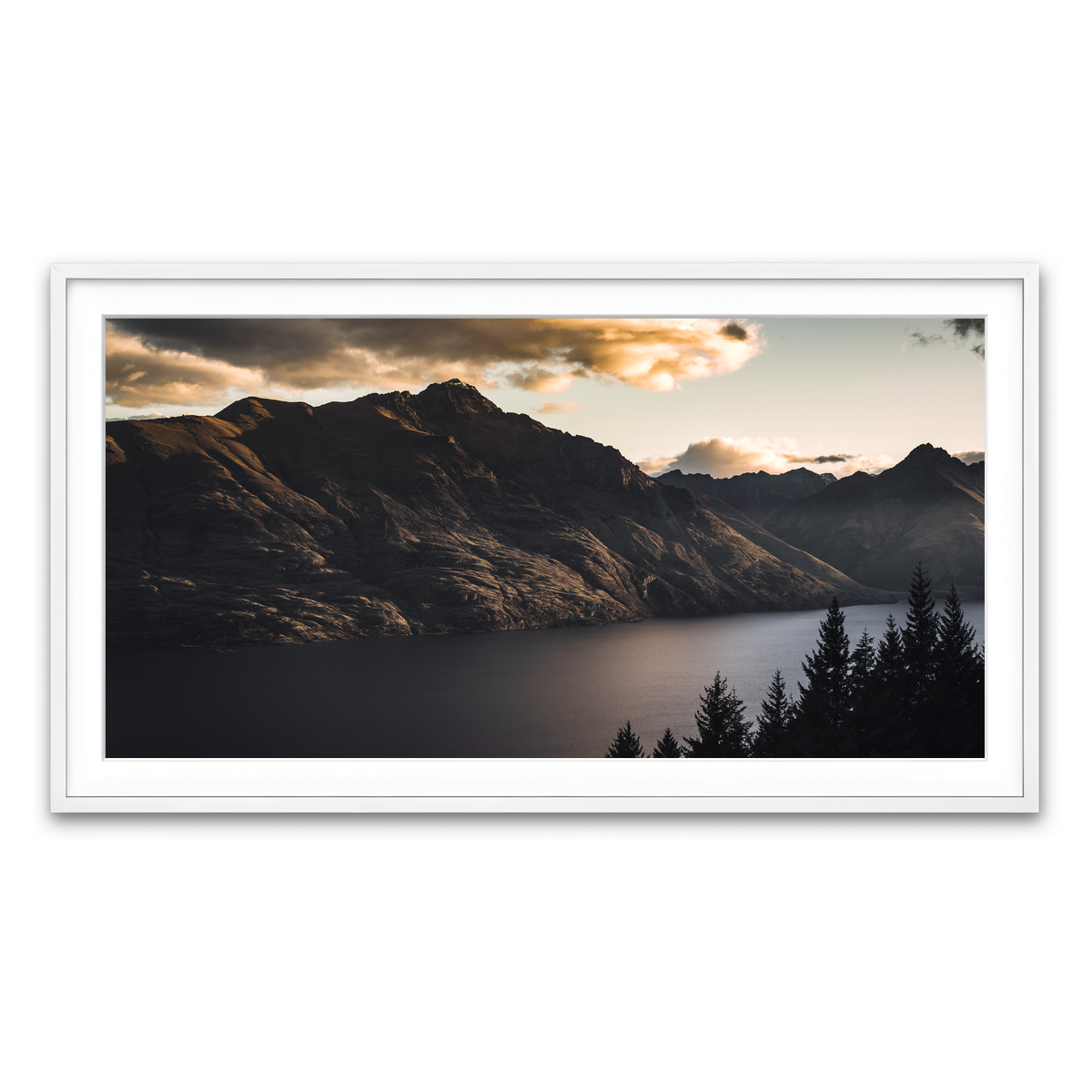 Framed Print 2x1 White