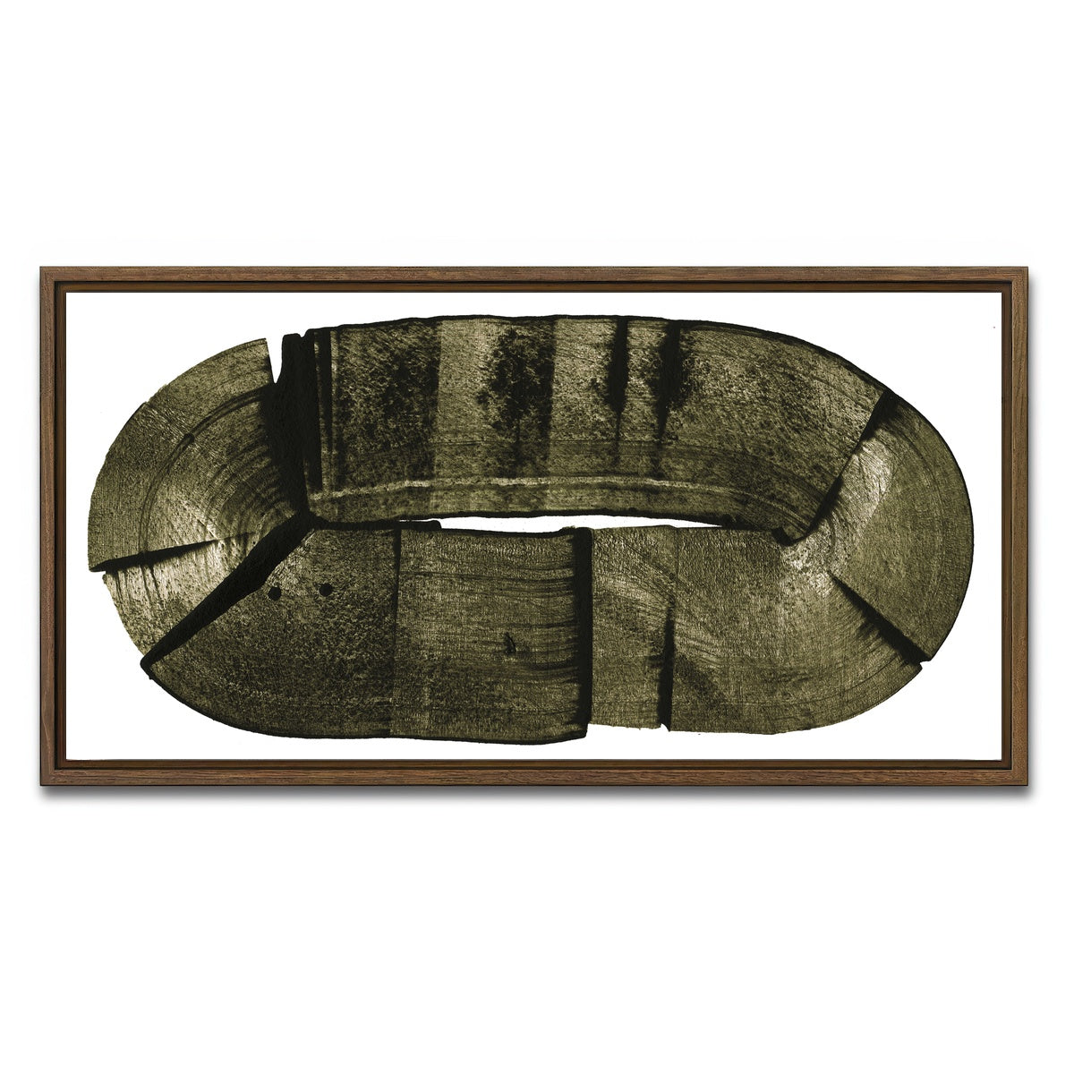 AUTO-MOCKUP WHITE | Oval lumber | 1 Piece | Walnut Framed Canvas | group=2x1