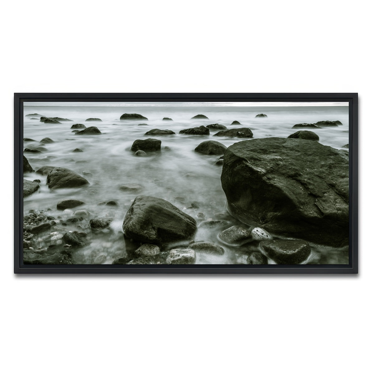 AUTO-MOCKUP WHITE | Overcast Montauk | 1 Piece | Black Framed Canvas | group=2x1