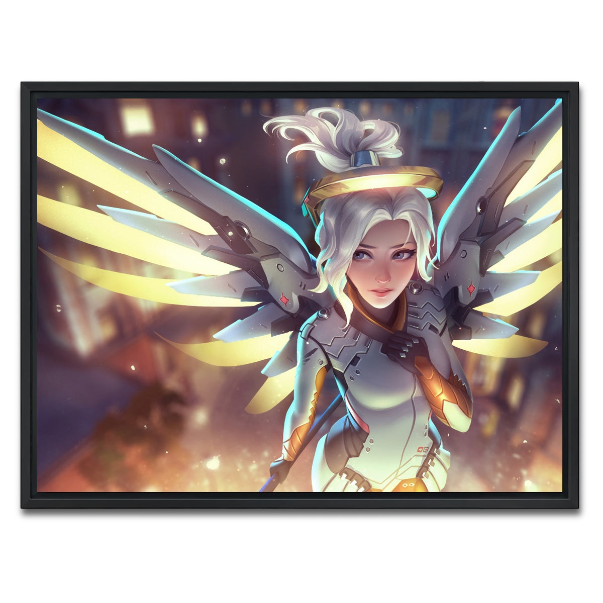 AUTO-MOCKUP WHITE | Overwatch Mercy | 1 Piece | Black Framed Canvas | group=4x3