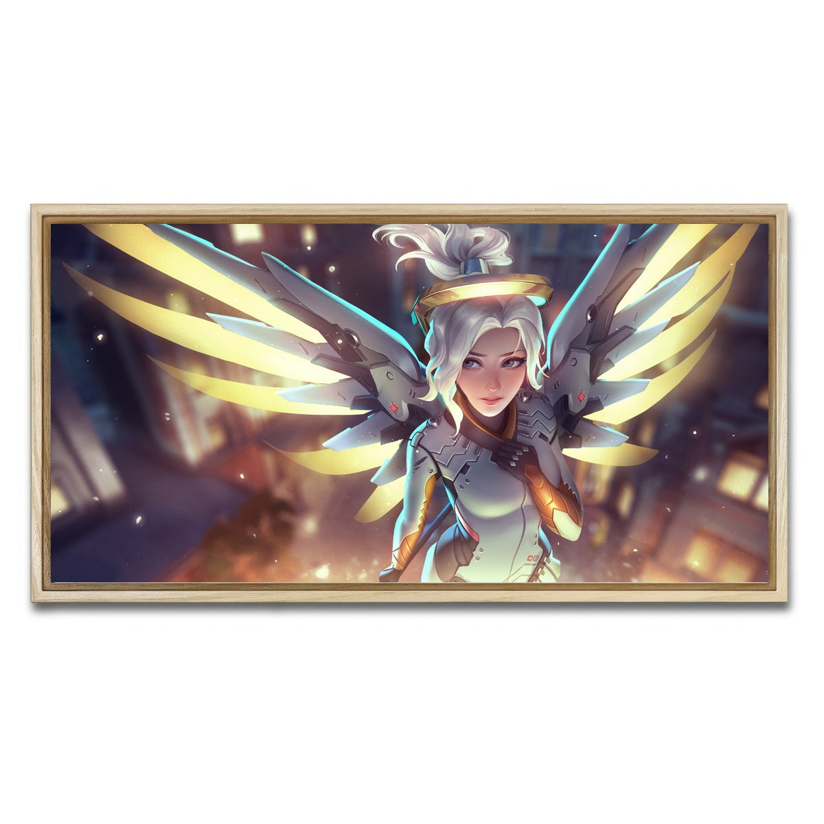 AUTO-MOCKUP WHITE | Overwatch Mercy | 1 Piece | Natural Framed Canvas | group=2x1