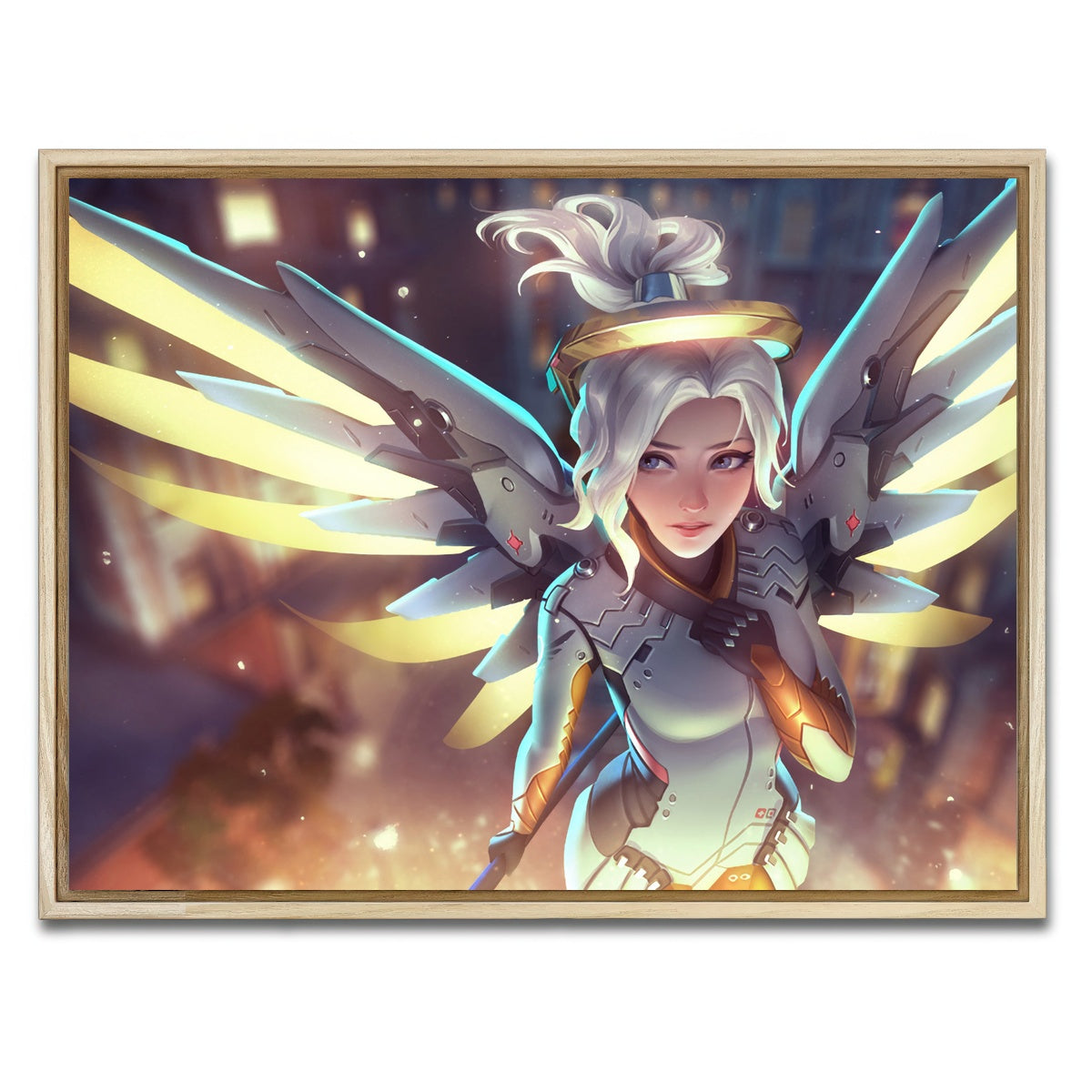 AUTO-MOCKUP WHITE | Overwatch Mercy | 1 Piece | Natural Framed Canvas | group=4x3