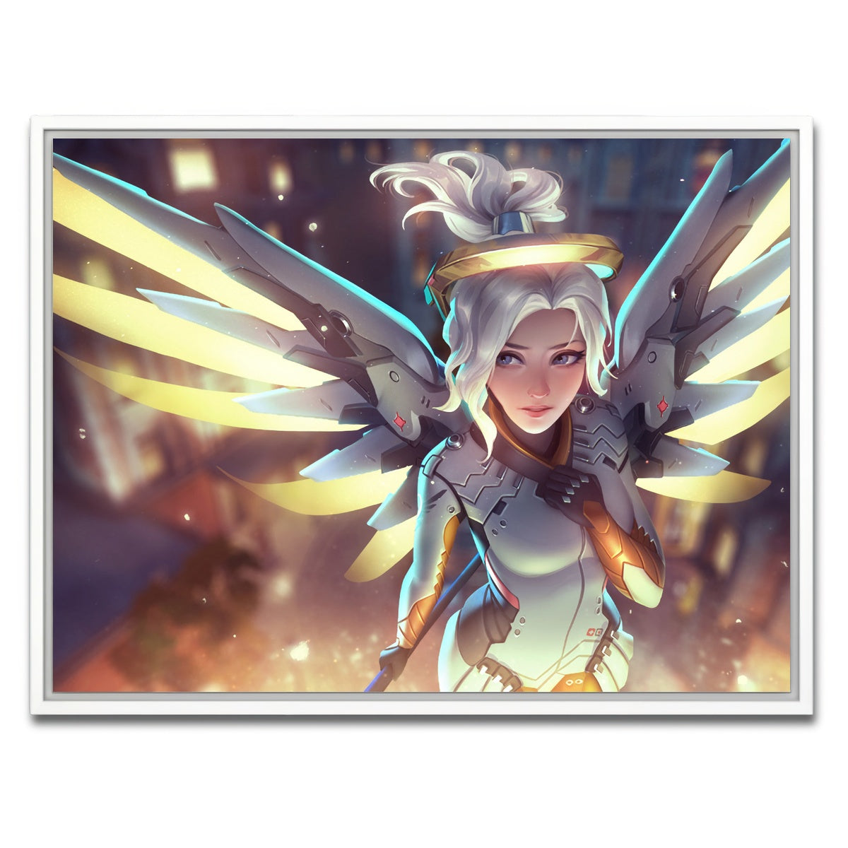 AUTO-MOCKUP WHITE | Overwatch Mercy | 1 Piece | White Framed Canvas | group=4x3