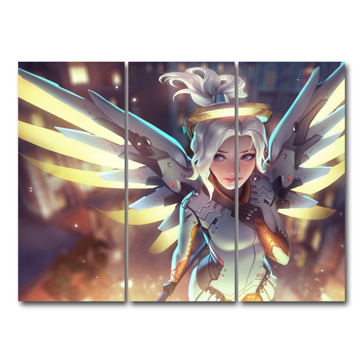 AUTO-MOCKUP WHITE | Overwatch Mercy | 3 Piece | Gallery Wrap Canvas | group=8x18