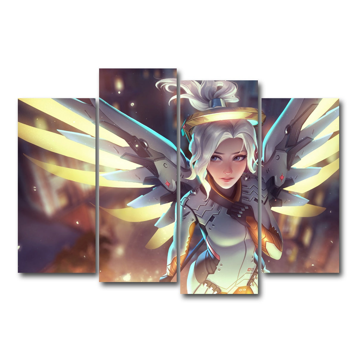 AUTO-MOCKUP WHITE | Overwatch Mercy | 4 Piece | Gallery Wrap Canvas | group=4_normal