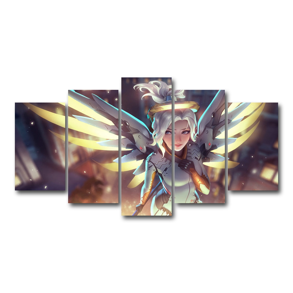 AUTO-MOCKUP WHITE | Overwatch Mercy | 5 Piece | Gallery Wrap Canvas | group=5_normal