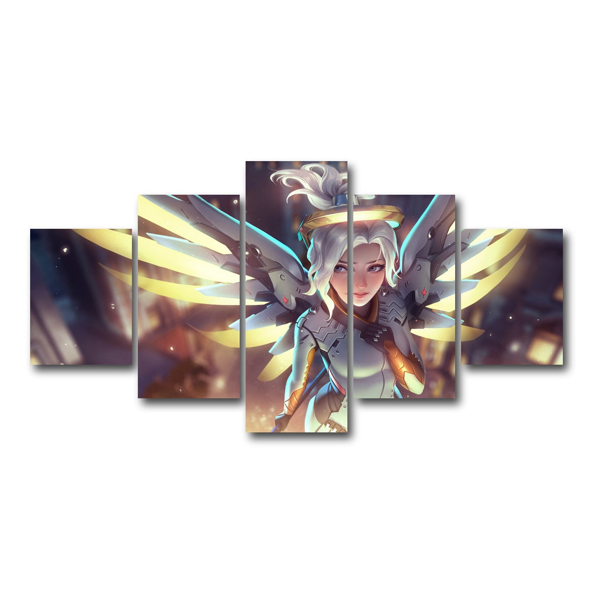 AUTO-MOCKUP WHITE | Overwatch Mercy | 5 Piece | Gallery Wrap Canvas | group=5_short