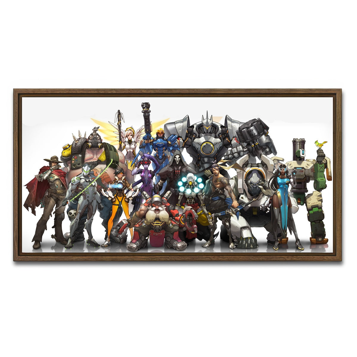 AUTO-MOCKUP WHITE | Overwatch | 1 Piece | Walnut Framed Canvas | group=2x1
