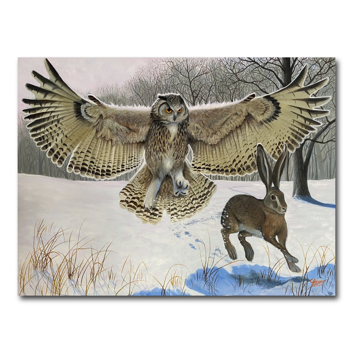 AUTO-MOCKUP WHITE | Owl on the Hunt | 1 Piece | Gallery Wrap Canvas | group=4x3