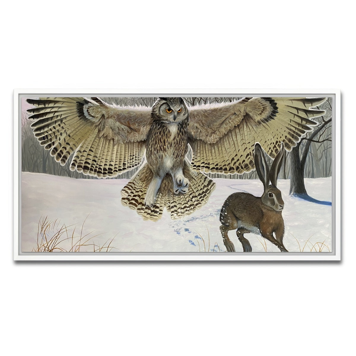 AUTO-MOCKUP WHITE | Owl on the Hunt | 1 Piece | White Framed Canvas | group=2x1