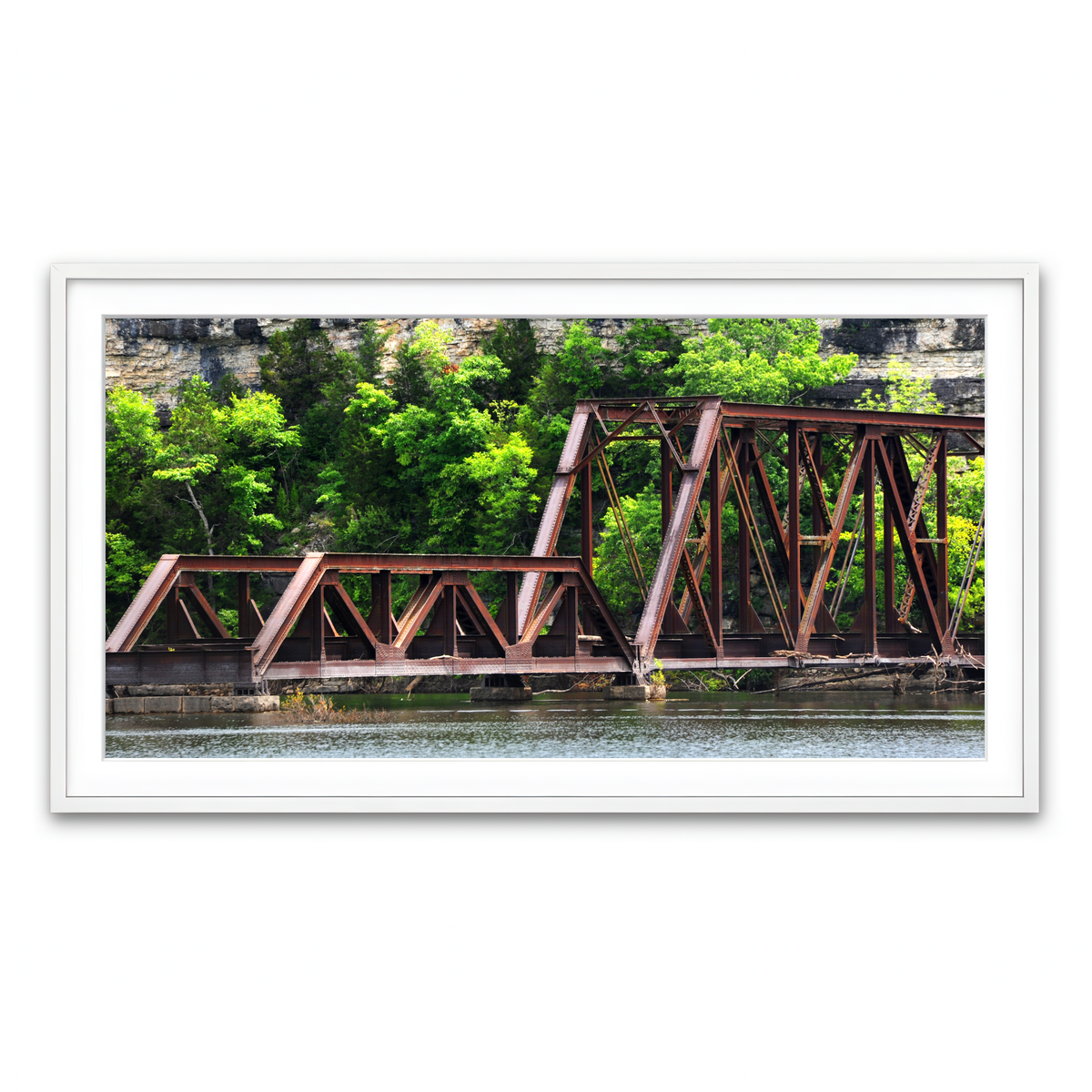 Framed Print 2x1 White