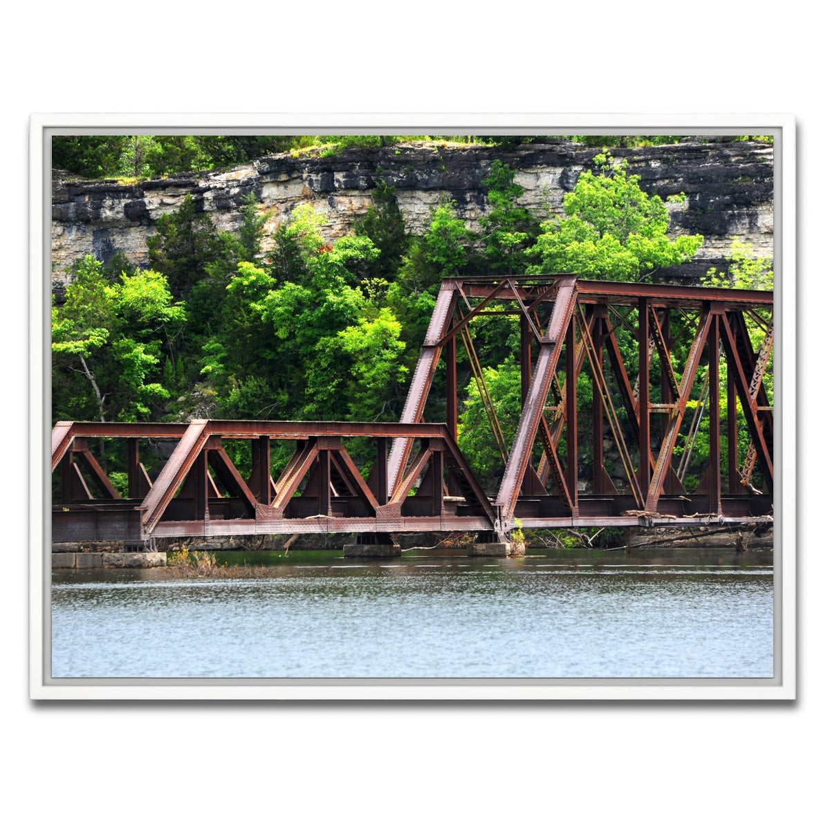 AUTO-MOCKUP WHITE | Ozarks Railway Bridge | 1 Piece | White Framed Canvas | group=4x3
