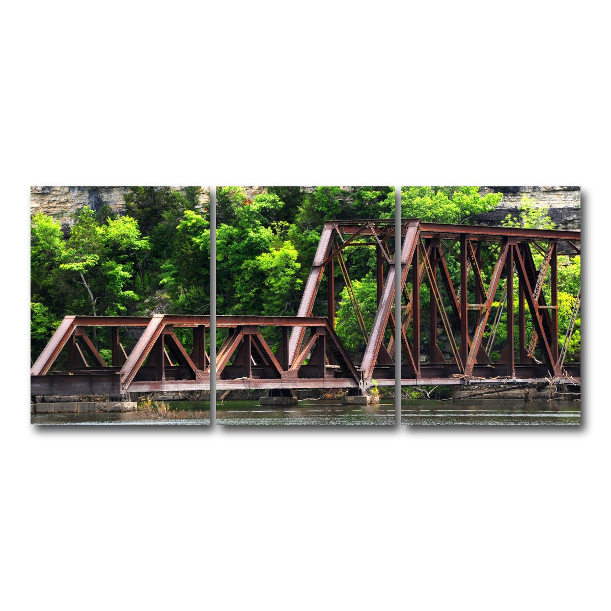 AUTO-MOCKUP WHITE | Ozarks Railway Bridge | 3 Piece | Gallery Wrap Canvas | group=18x24