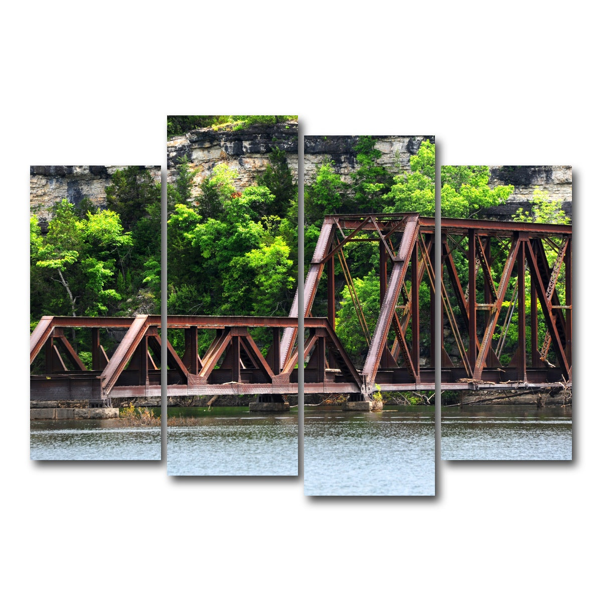 AUTO-MOCKUP WHITE | Ozarks Railway Bridge | 4 Piece | Gallery Wrap Canvas | group=4_normal