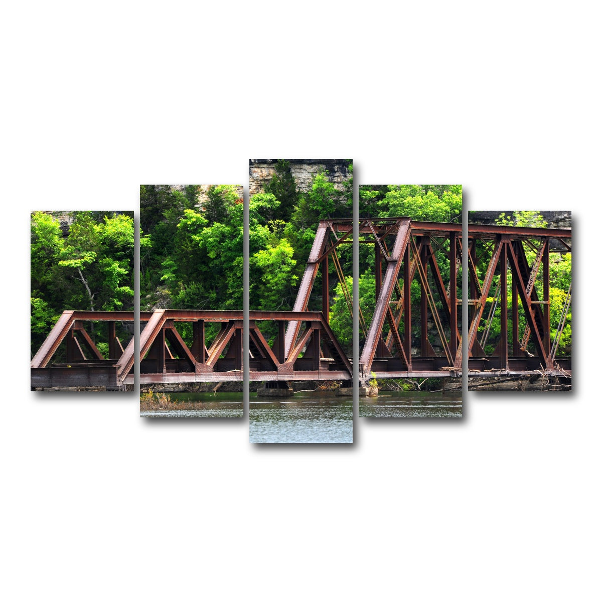 AUTO-MOCKUP WHITE | Ozarks Railway Bridge | 5 Piece | Gallery Wrap Canvas | group=5_normal