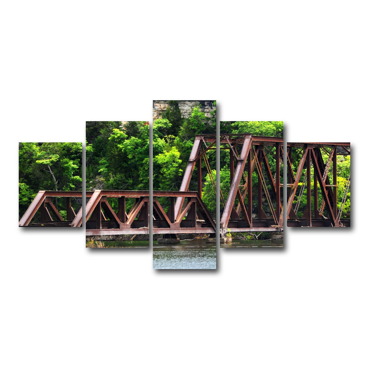 AUTO-MOCKUP WHITE | Ozarks Railway Bridge | 5 Piece | Gallery Wrap Canvas | group=5_short