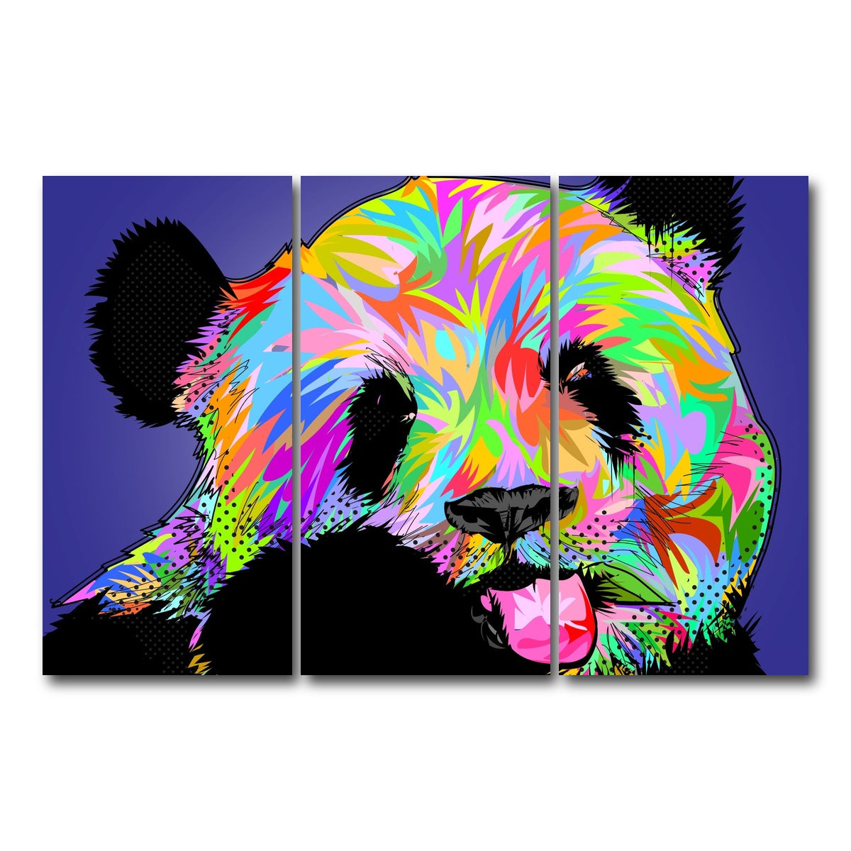 AUTO-MOCKUP WHITE | PANDA Bear | 3 Piece | Gallery Wrap Canvas | group=12x24