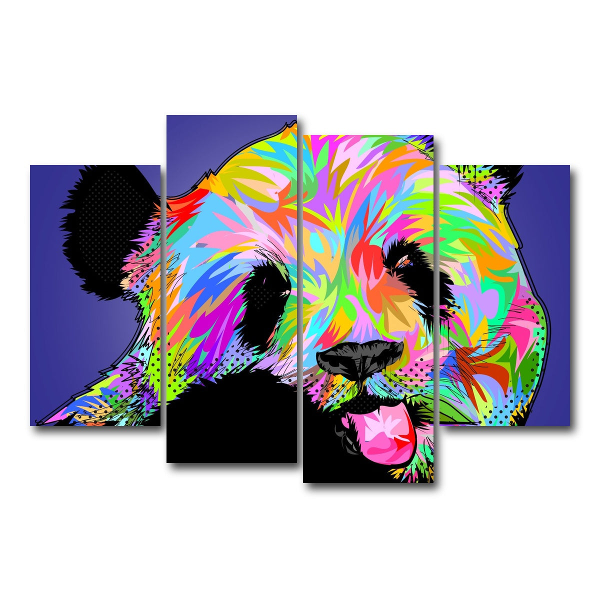 AUTO-MOCKUP WHITE | PANDA Bear | 4 Piece | Gallery Wrap Canvas | group=4_short