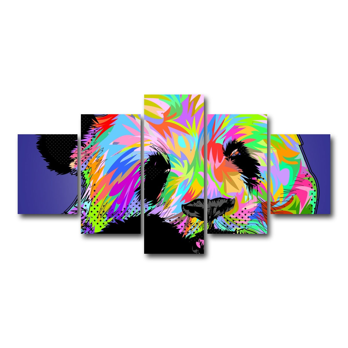 AUTO-MOCKUP WHITE | PANDA Bear | 5 Piece | Gallery Wrap Canvas | group=5_short