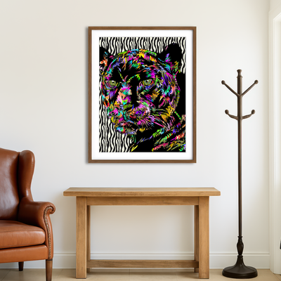 AUTO-MOCKUP ROOM | Panther Abstract Wall Art