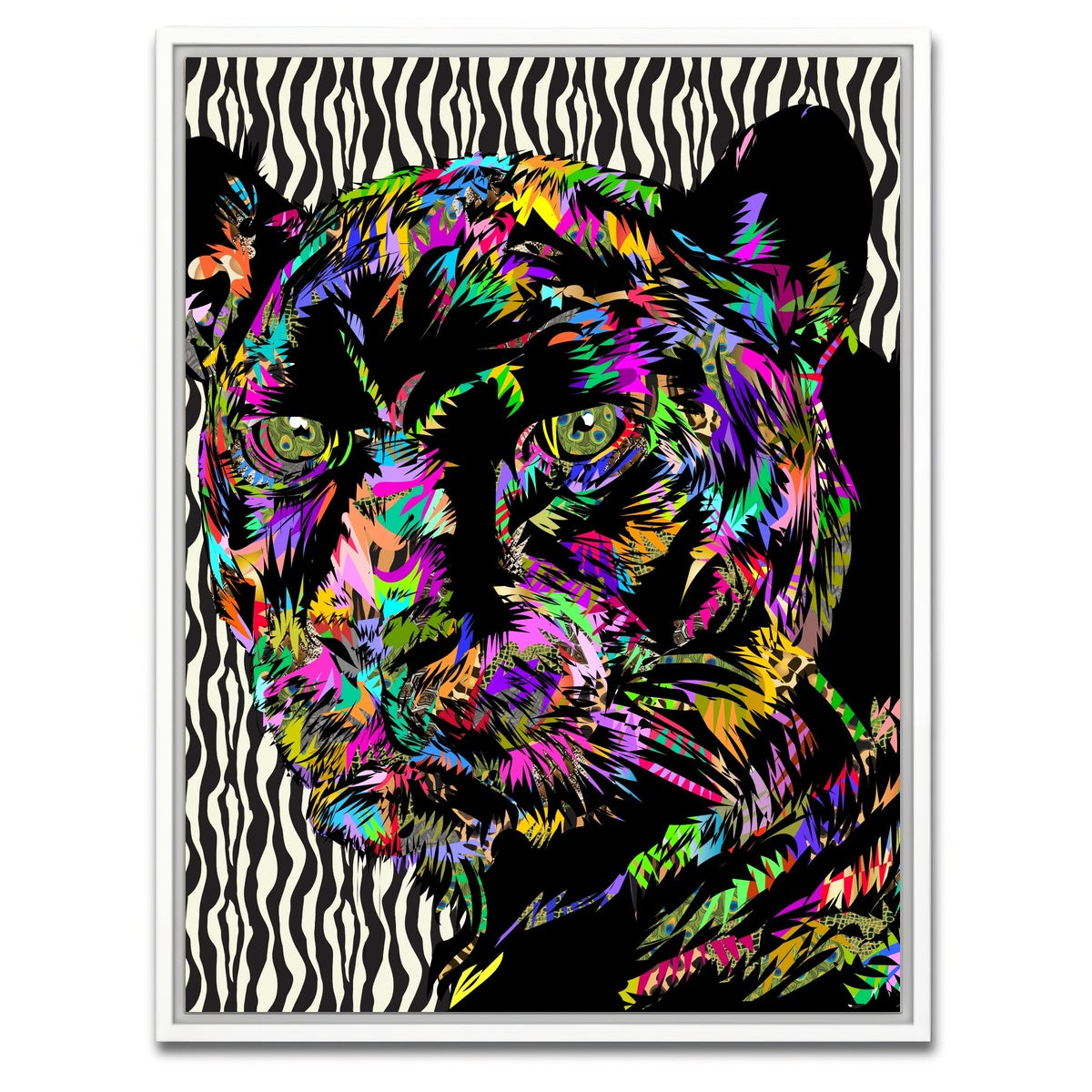 AUTO-MOCKUP WHITE | PANTHER Abstract | 1 Piece | White Framed Canvas | group=3x4