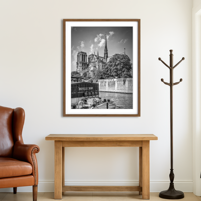 AUTO-MOCKUP ROOM | Paris Cathedral Notre Dame & Seine Riverside Wall Art