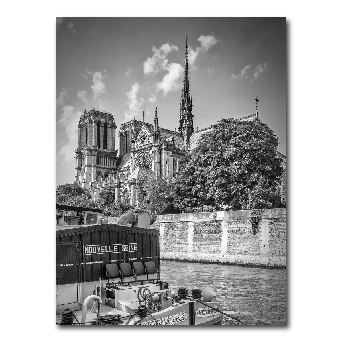 AUTO-MOCKUP WHITE | PARIS Cathedral Notre Dame & Seine Riverside | 1 Piece | Gallery Wrap Canvas | group=3x4