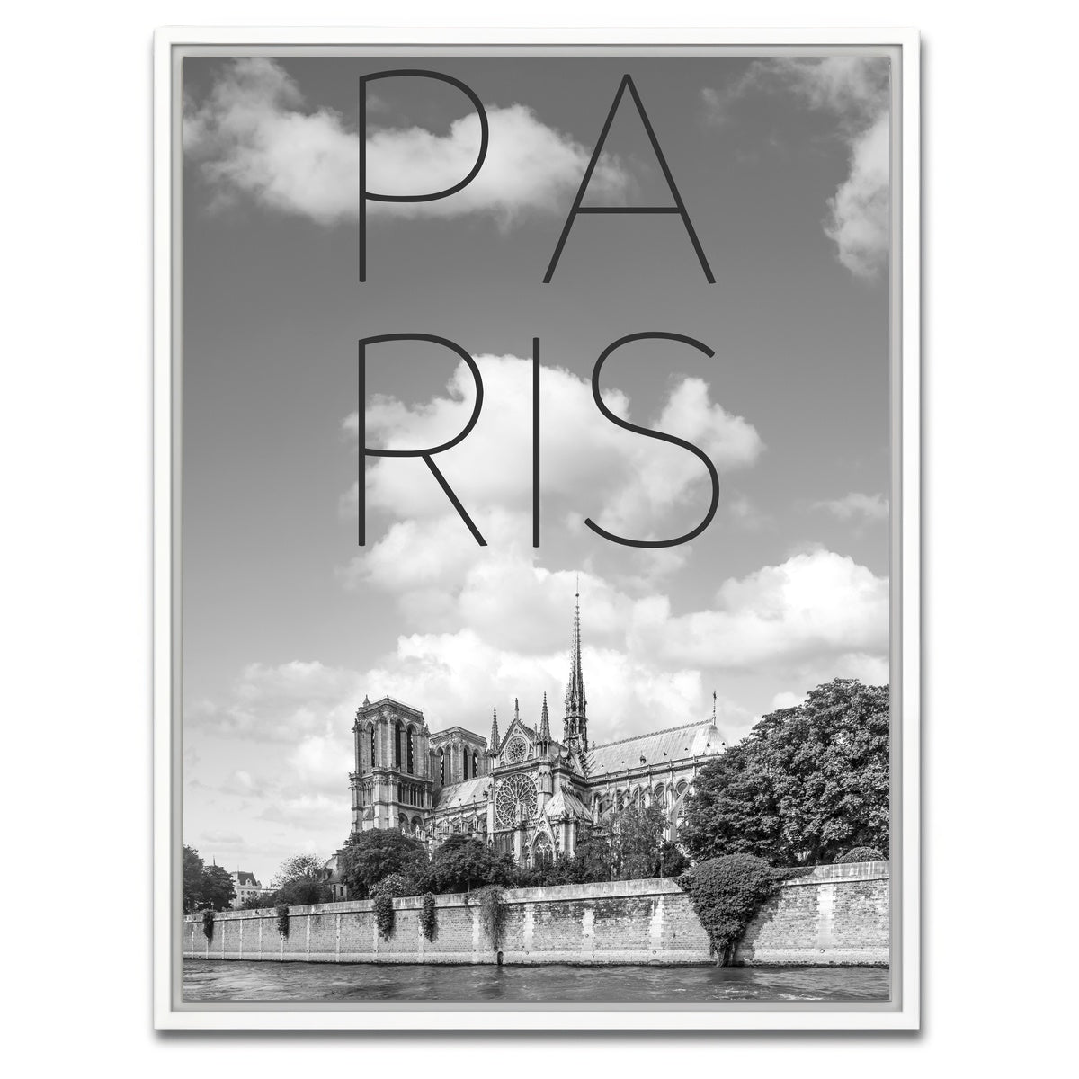 AUTO-MOCKUP WHITE | PARIS Cathedral Notre Dame | 1 Piece | White Framed Canvas | group=3x4