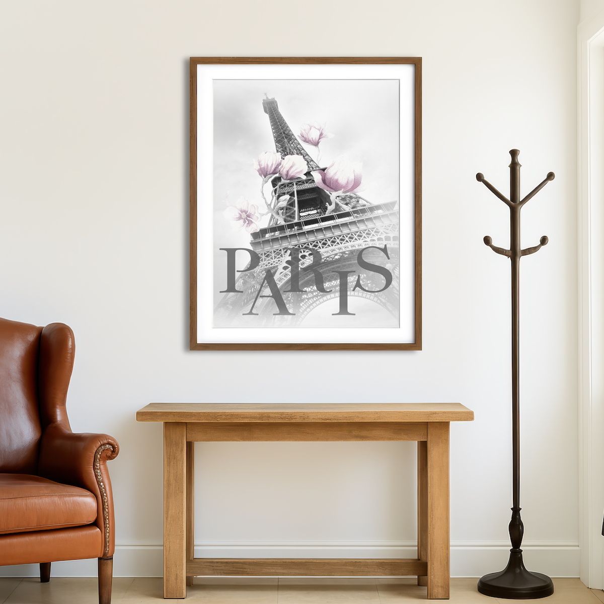AUTO-MOCKUP ROOM | PARIS Magnolia Eiffel Tower Wall Art
