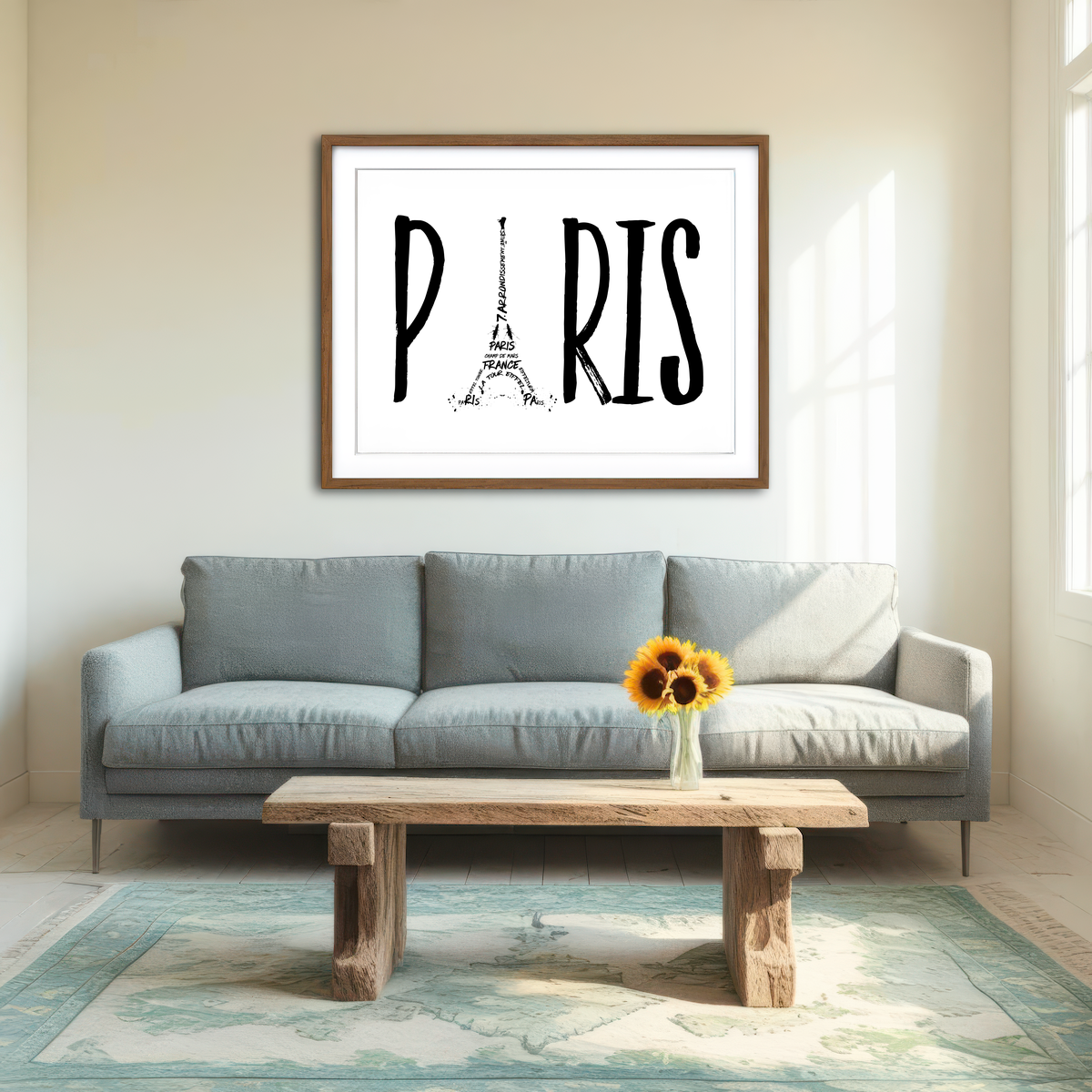 AUTO-MOCKUP ROOM | PARIS Typography Wall Art
