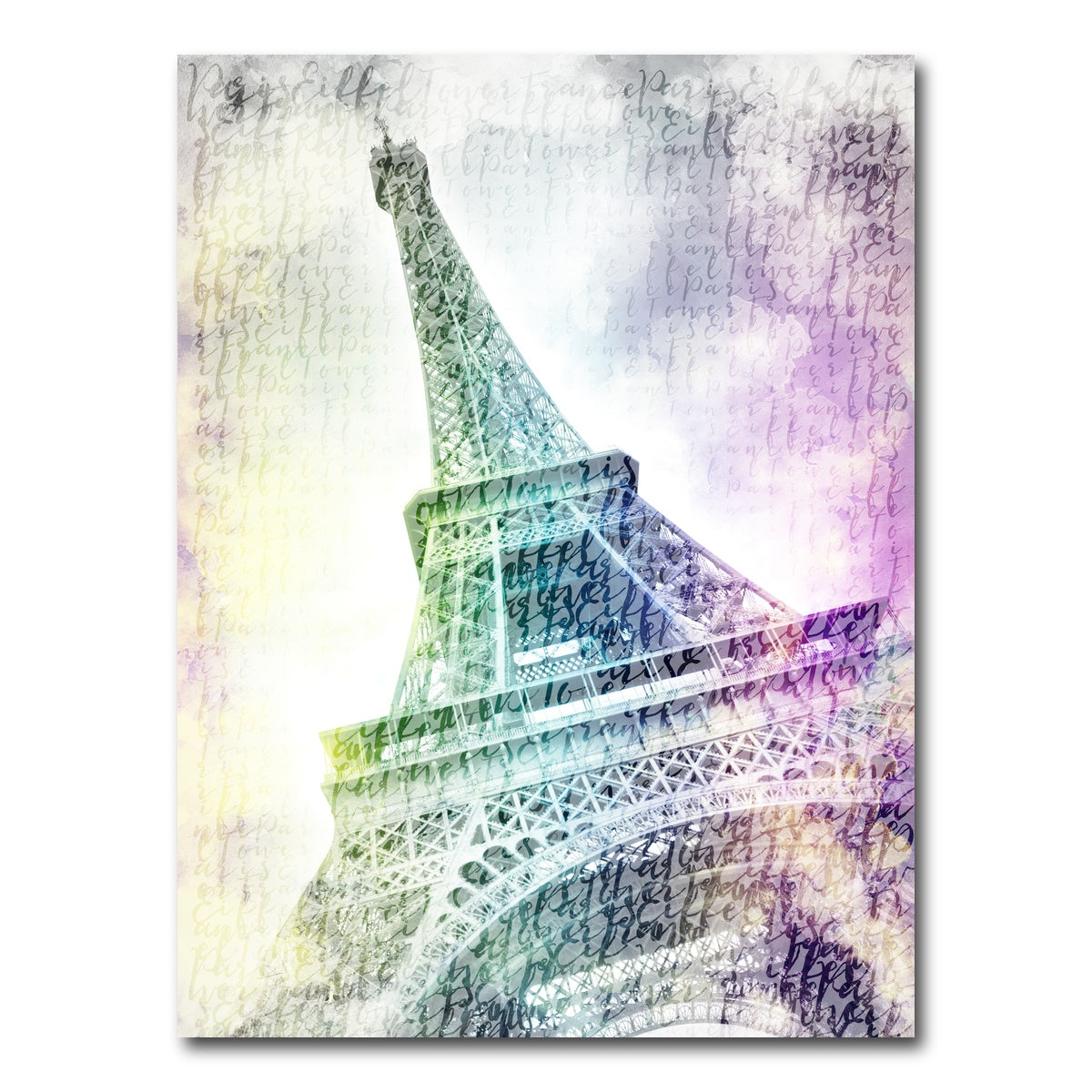 AUTO-MOCKUP WHITE | PARIS Watercolor Eiffel Tower | 1 Piece | Gallery Wrap Canvas | group=3x4