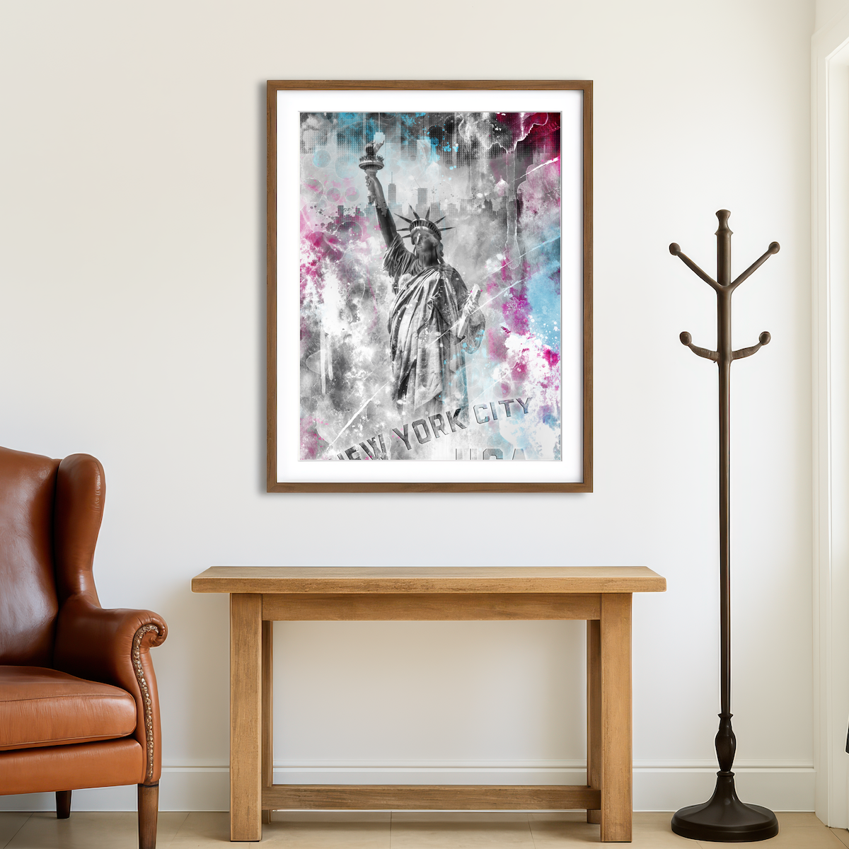 AUTO-MOCKUP ROOM | Pop Art Statue of Liberty Wall Art