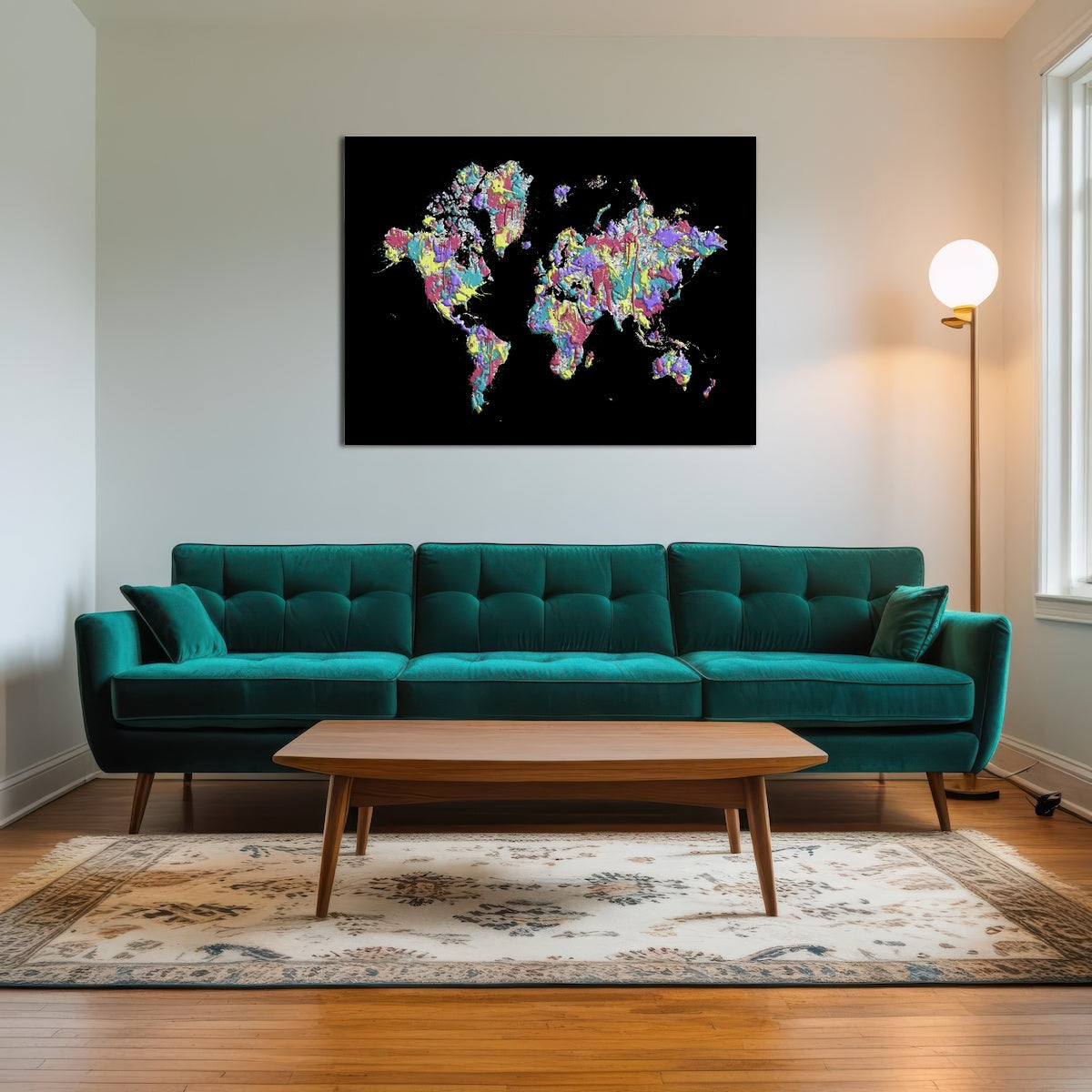 AUTO-MOCKUP ROOM | POP ART World Map - Black