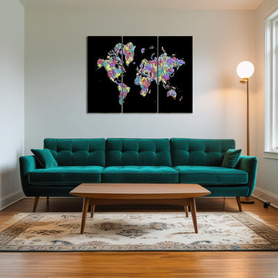 AUTO-MOCKUP ROOM | POP ART World Map - Black
