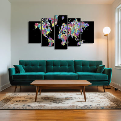 AUTO-MOCKUP ROOM | POP ART World Map - Black