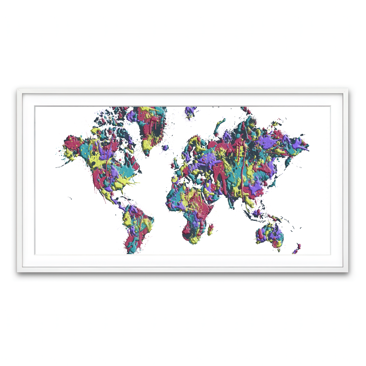 Framed Print 2x1 White